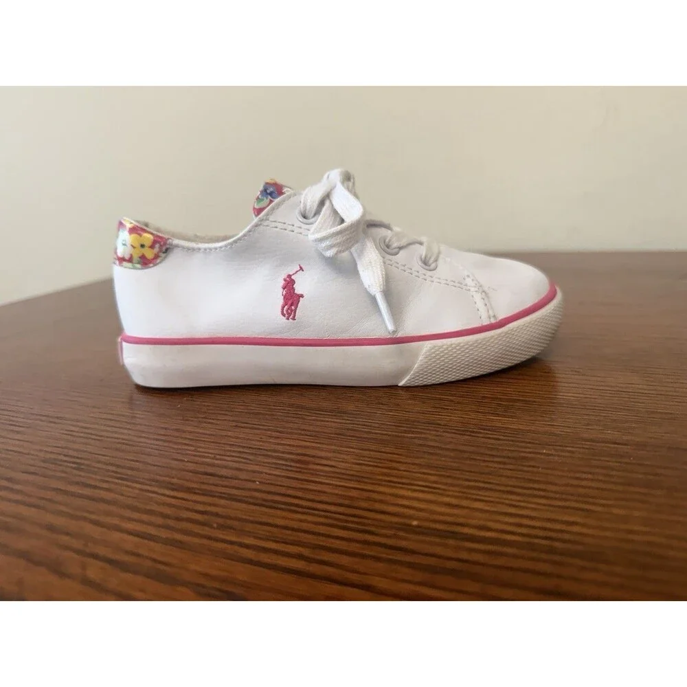 Polo Ralph Lauren Fantor III White Shoes Kids Girls Toddler Size 10